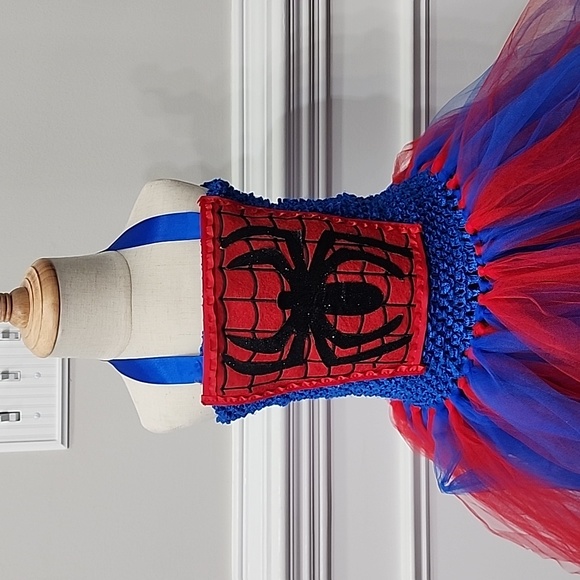 Girls Amazing Spider Girl Inspired Tutu Costume Dress Dressup Halloween - Picture 10 of 14